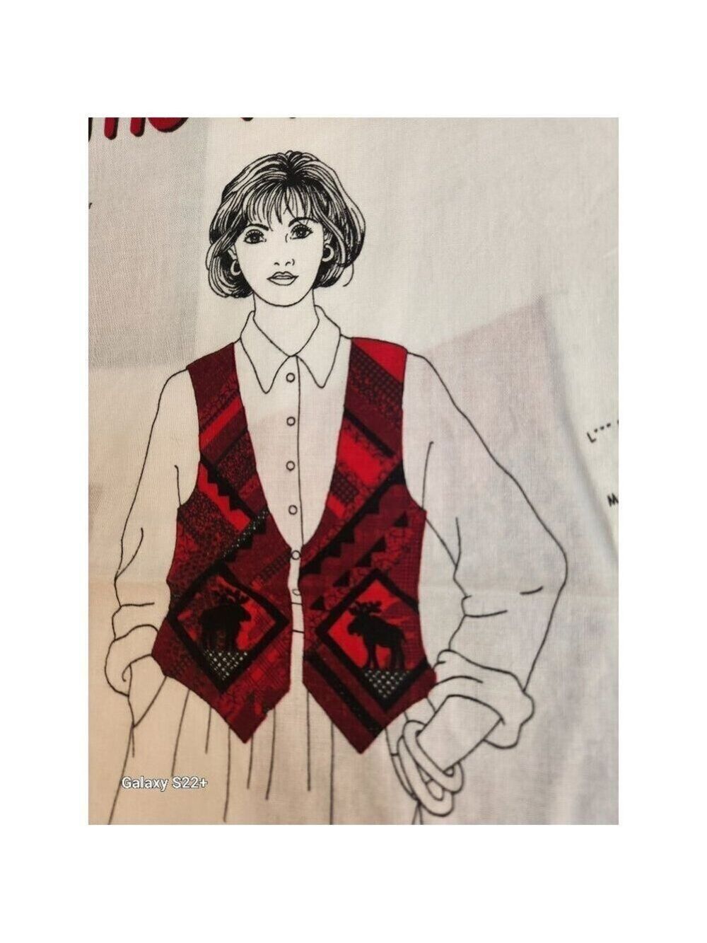 DREAMSPINNERS Red Black Fabric Panel Vest Panel Adult XS-L